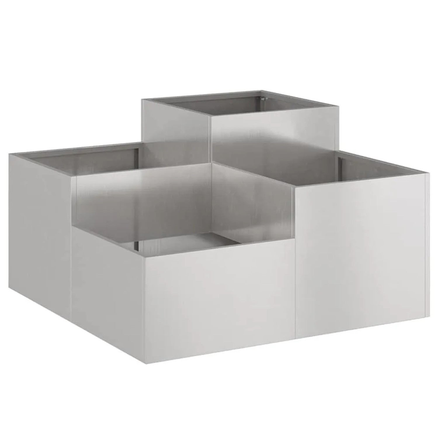 vidaXL Gartenblumentopf Silber 80 x 80 x 48 cm Edelstahl 865845