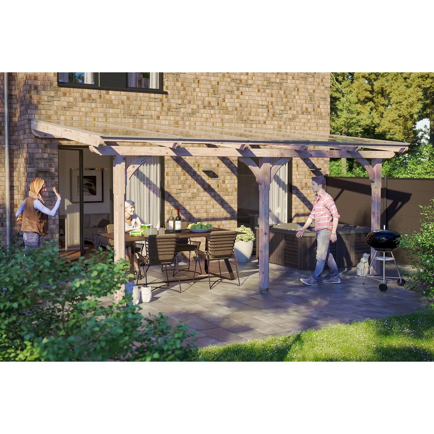 Skan Holz Terrassenüberdachung Rimini 541 cm x 250 cm