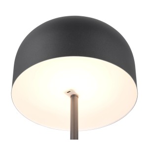 Moderne LED-Stehleuchte Jeff in Schwarz Matt, Ø 25 cm. Dimmbar, mit USB-C Ladekabel. Ideal für gemütliches Licht.