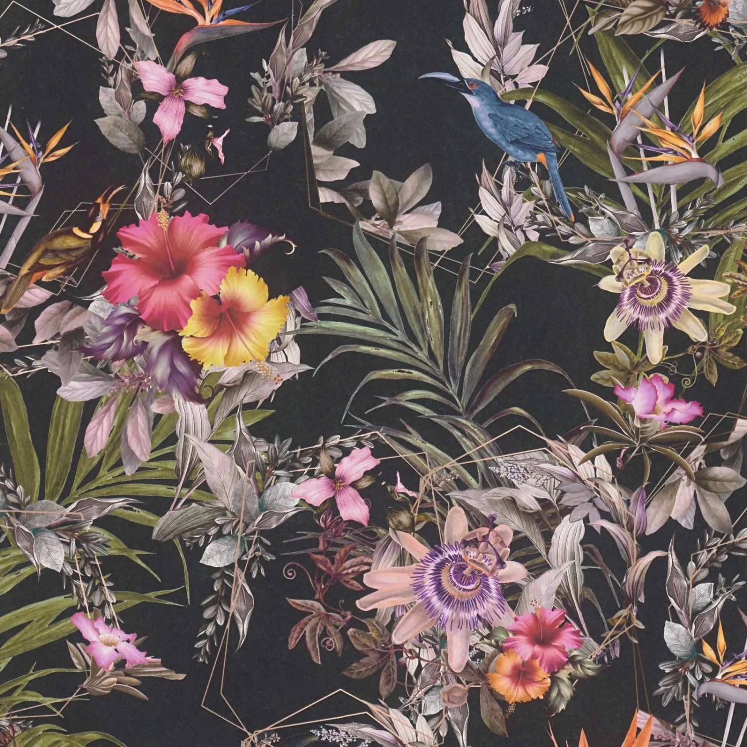 Tadessi Tapete Floral M1-No.787 Vliestapete in Schwarz