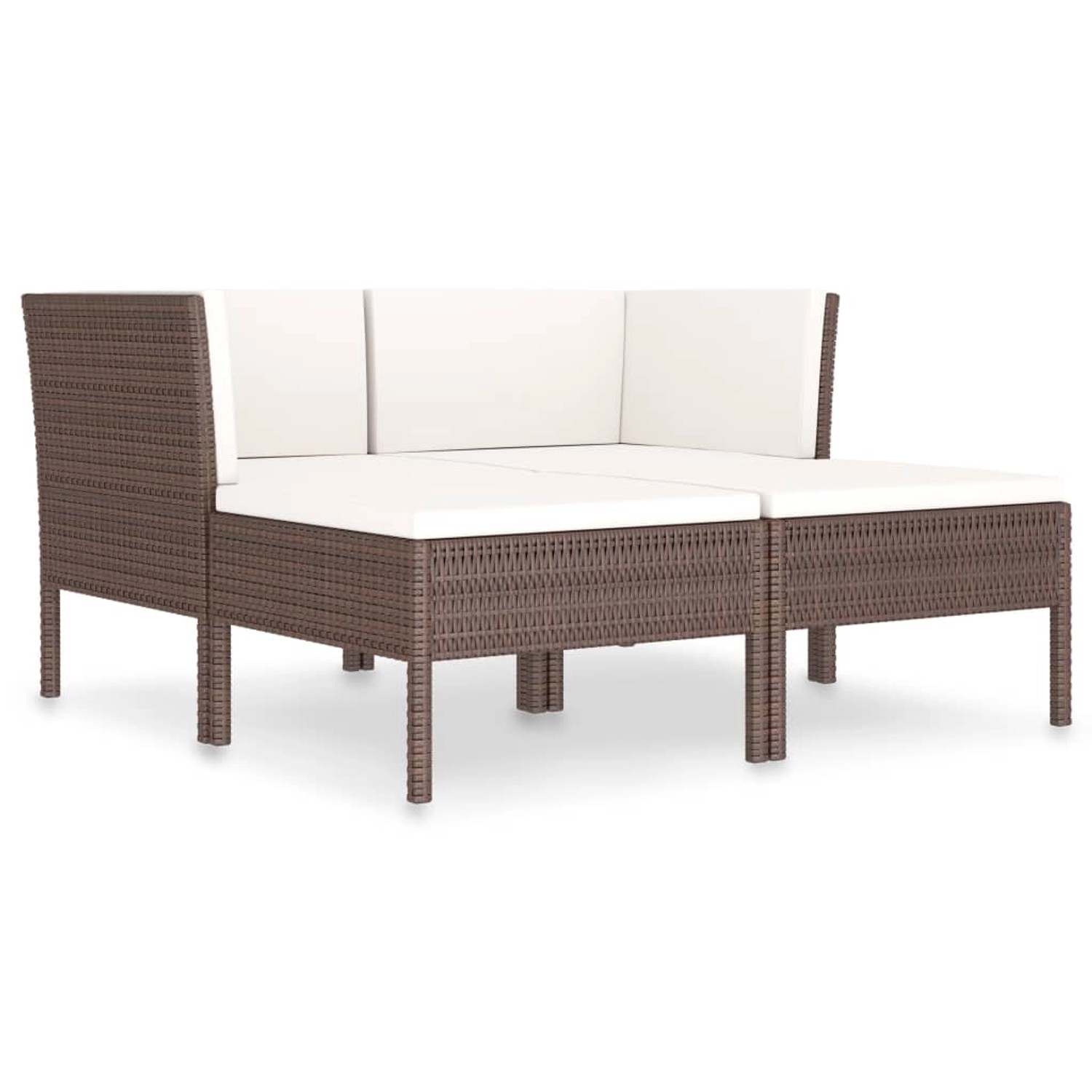 vidaXL 4-tlg Garten-Lounge-Set mit Auflagen Poly Rattan Braun Modell 1