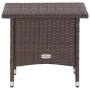 Brauner Furnicato Beistelltisch aus Poly Rattan, 50x50x47 cm, ideal für Garten und Terrasse.