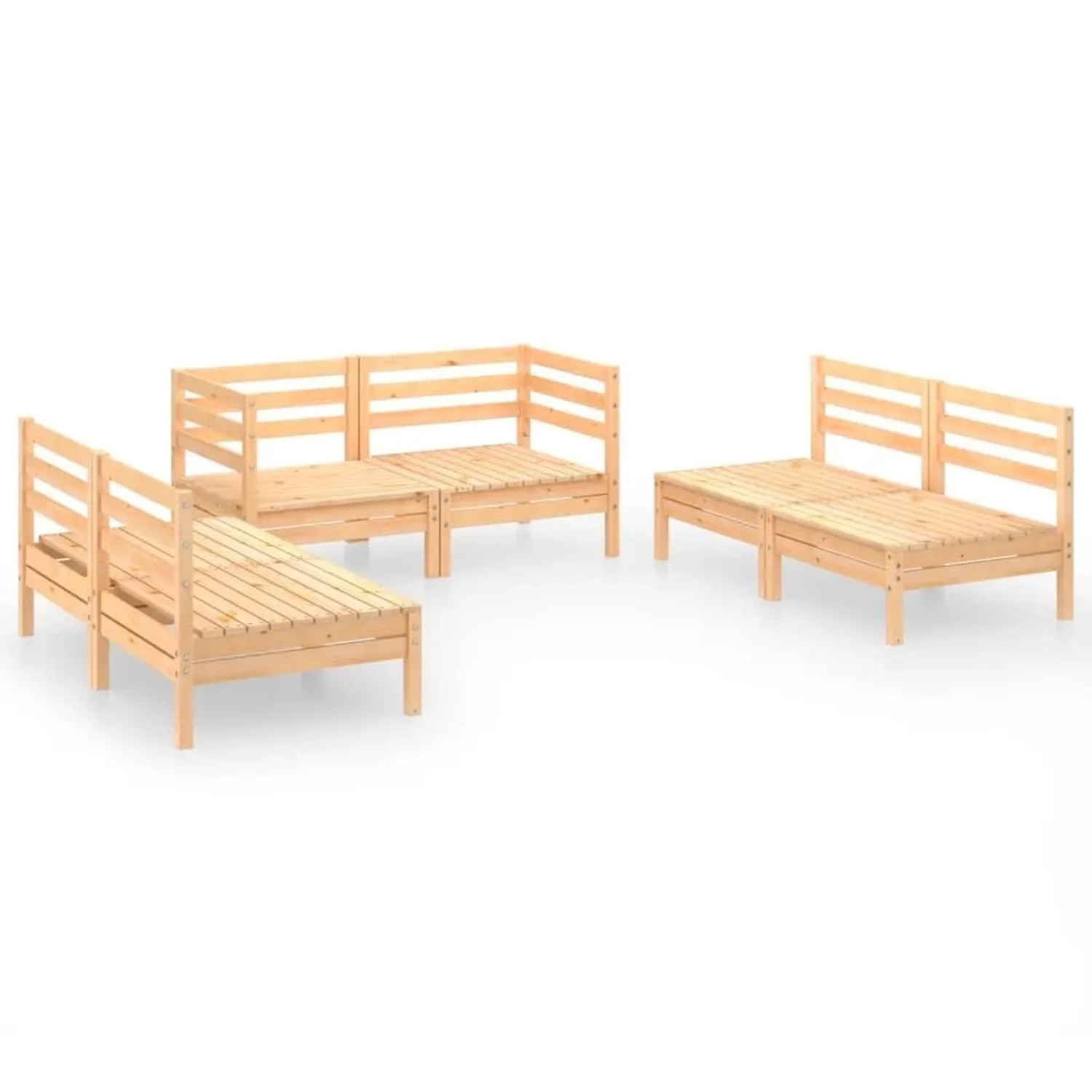 vidaXL 6-Tlg Garten-Lounge-Set Massivholz Kiefer 3082552