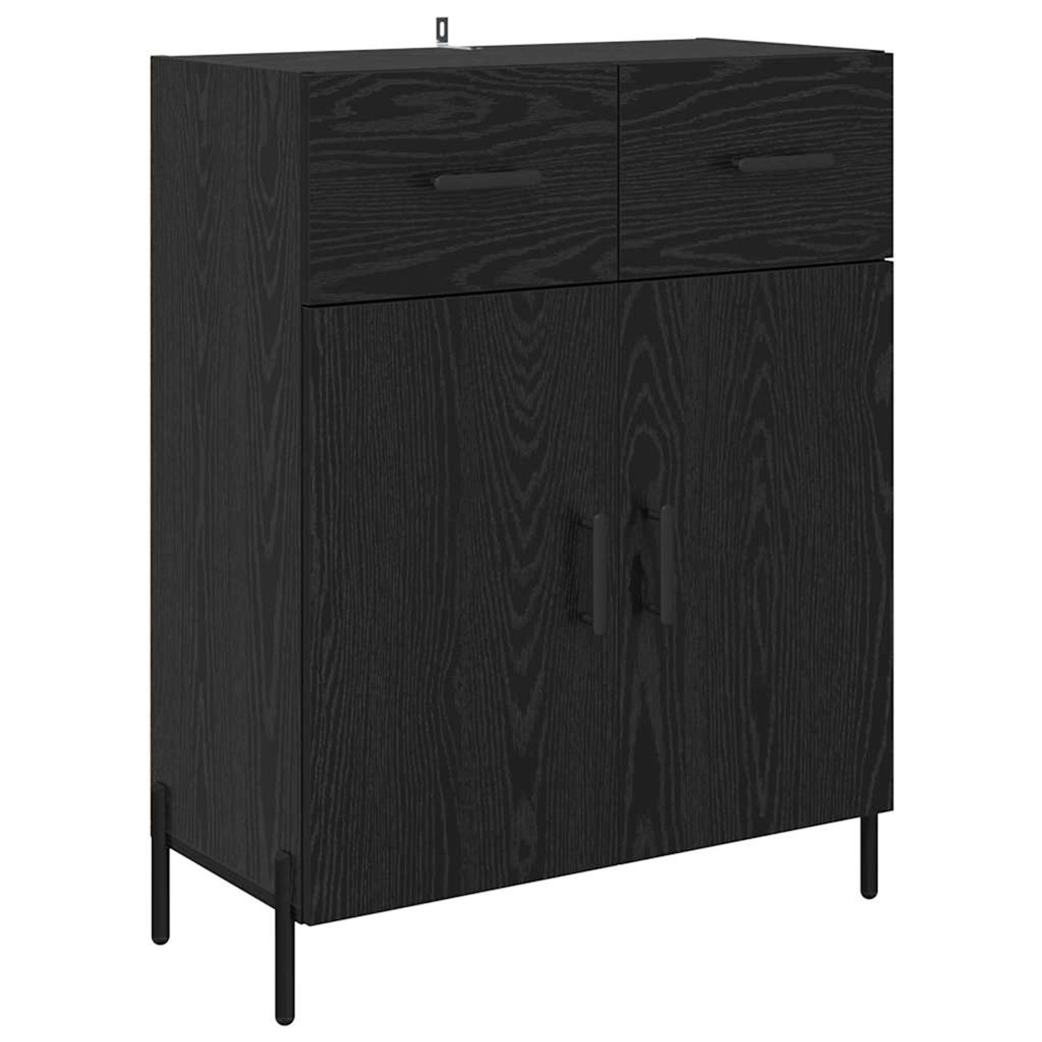 vidaXL Sideboard Schwarz Eichen-Optik 69,5 x 34 x 90 cm Holzwerkstoff 88229 günstig online kaufen