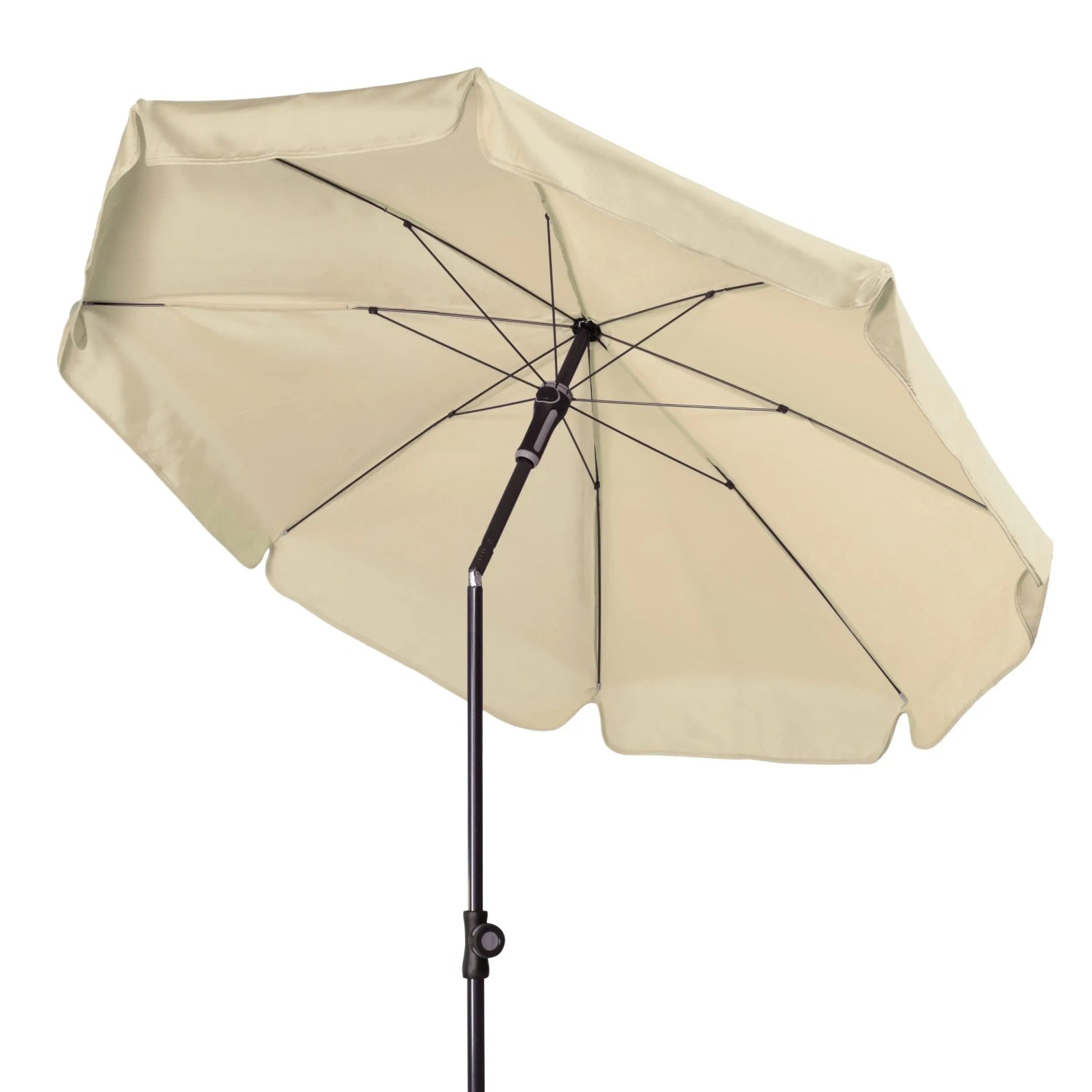 Doppler Balkonschirm Sunline, Ø 150 cm, Natur, mit Knickfunktion, von unten.