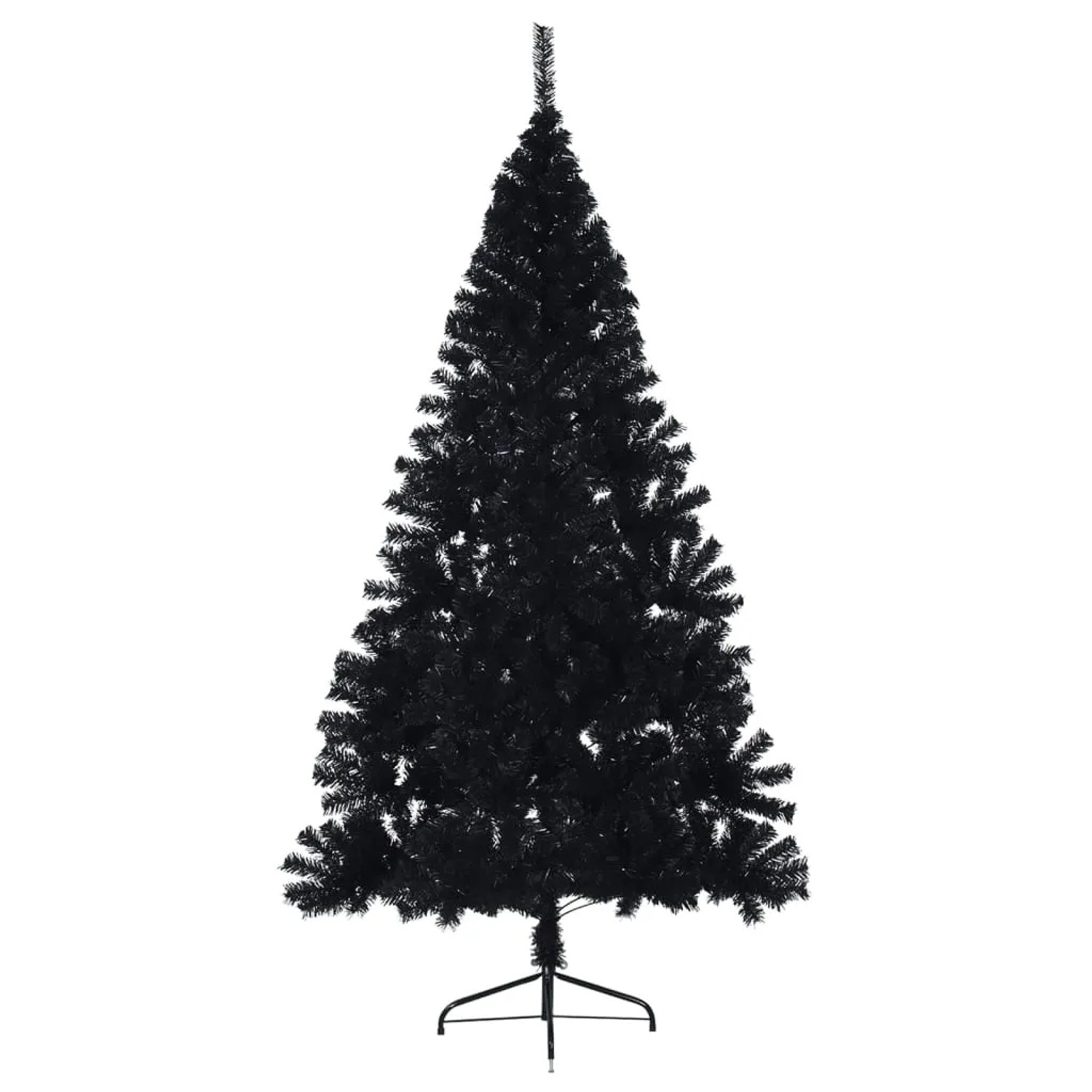 vidaXL Künstlicher Halb-Weihnachtsbaum mit Ständer Schwarz 210 cm PVC