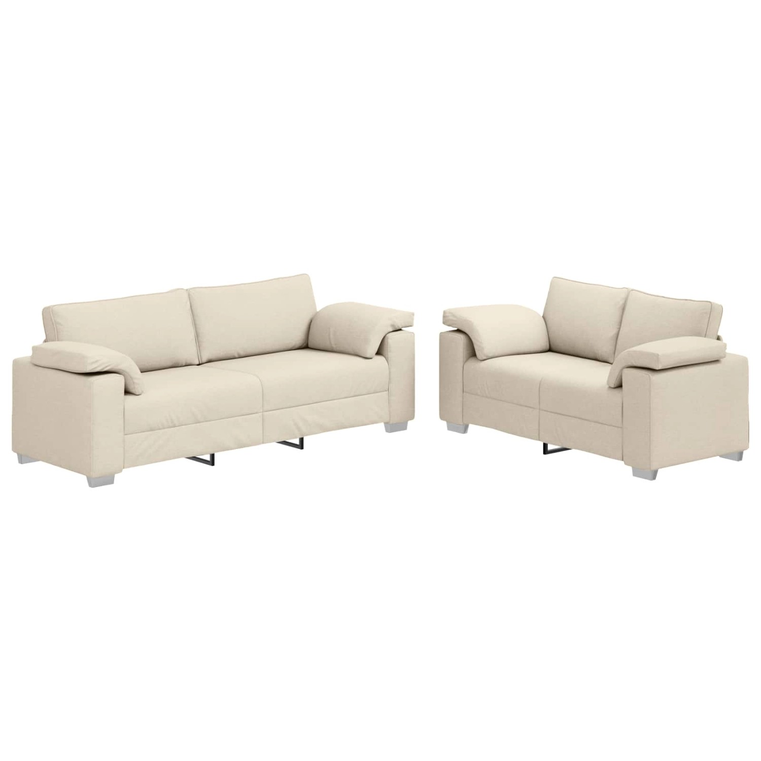 vidaXL Sofa-Set 2-Tlg Beige Leinenmischgewebe 3324689 günstig online kaufen