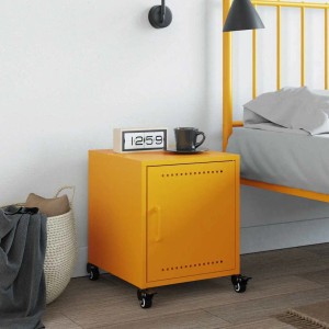 vidaXL Nachttisch Senfgelb 36x39x43,5 cm Stahl 846620