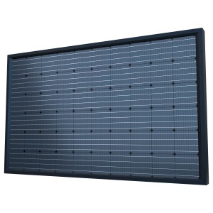 Green Solar Solarkraftwerk 300W mit Wechselrichter, Aufsicht. Solaranlage zur Stromerzeugung.