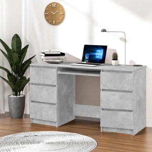 vidaXL Schreibtisch Betongrau 140x50x77 cm Holzwerkstoff 800814