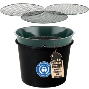 BigDean Gartensieb Aus Metall Mit 3 Maschenweiten 6 4 Mm 9 5 Mm 12 7 Mm Erdsieb Rund Sandsieb Durchmesser 37 Cm Höhe 8 Cm Garten Sieb Steinsieb