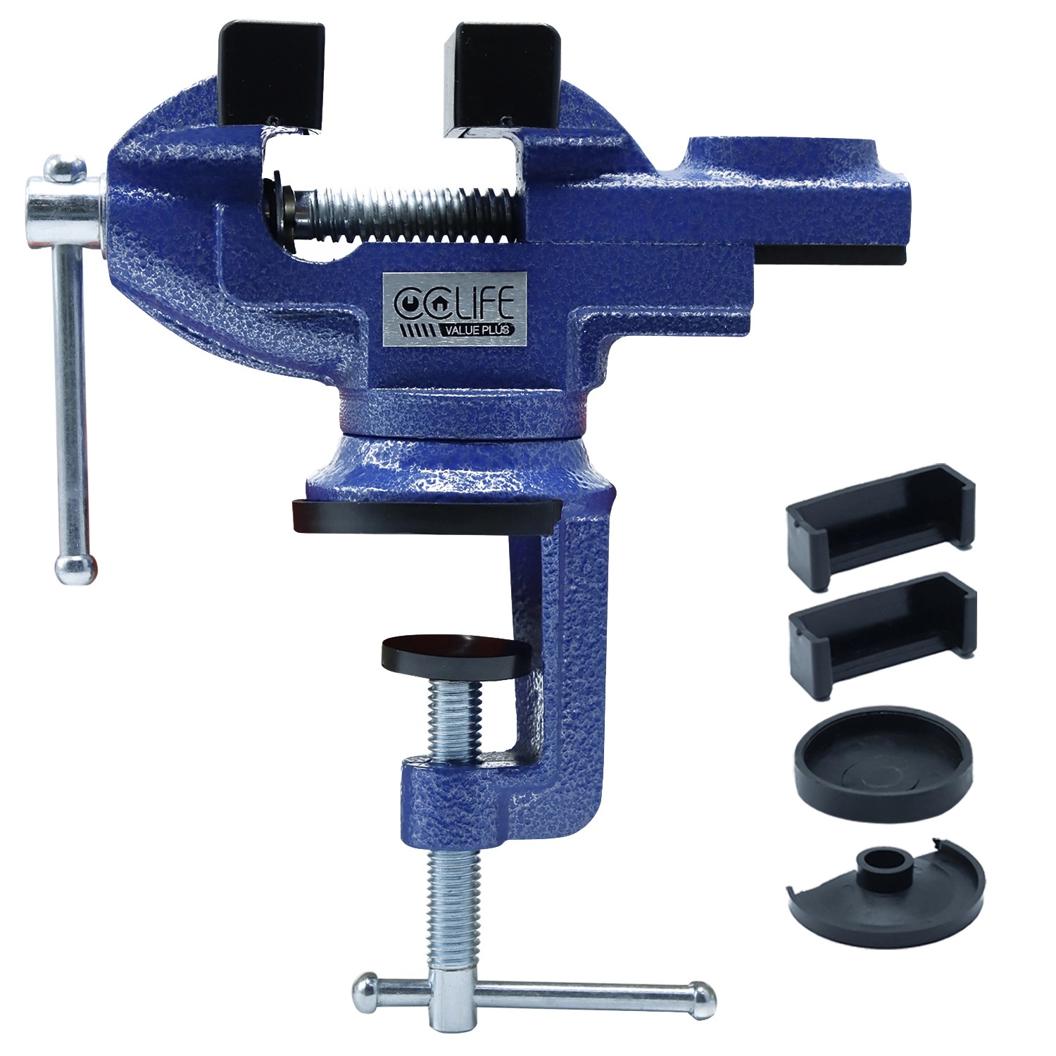 CCLIFE Schraubstock Drehbar 360 Drehung 70mm Tischschraubstock Gusseisen Bank-Schraubstock für Werkbank Werkbankschraubs...