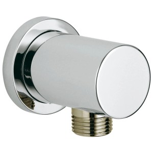 Grohe Rainshower Wandanschlussbogen mit runder Rosette, Chrom-Finish.
