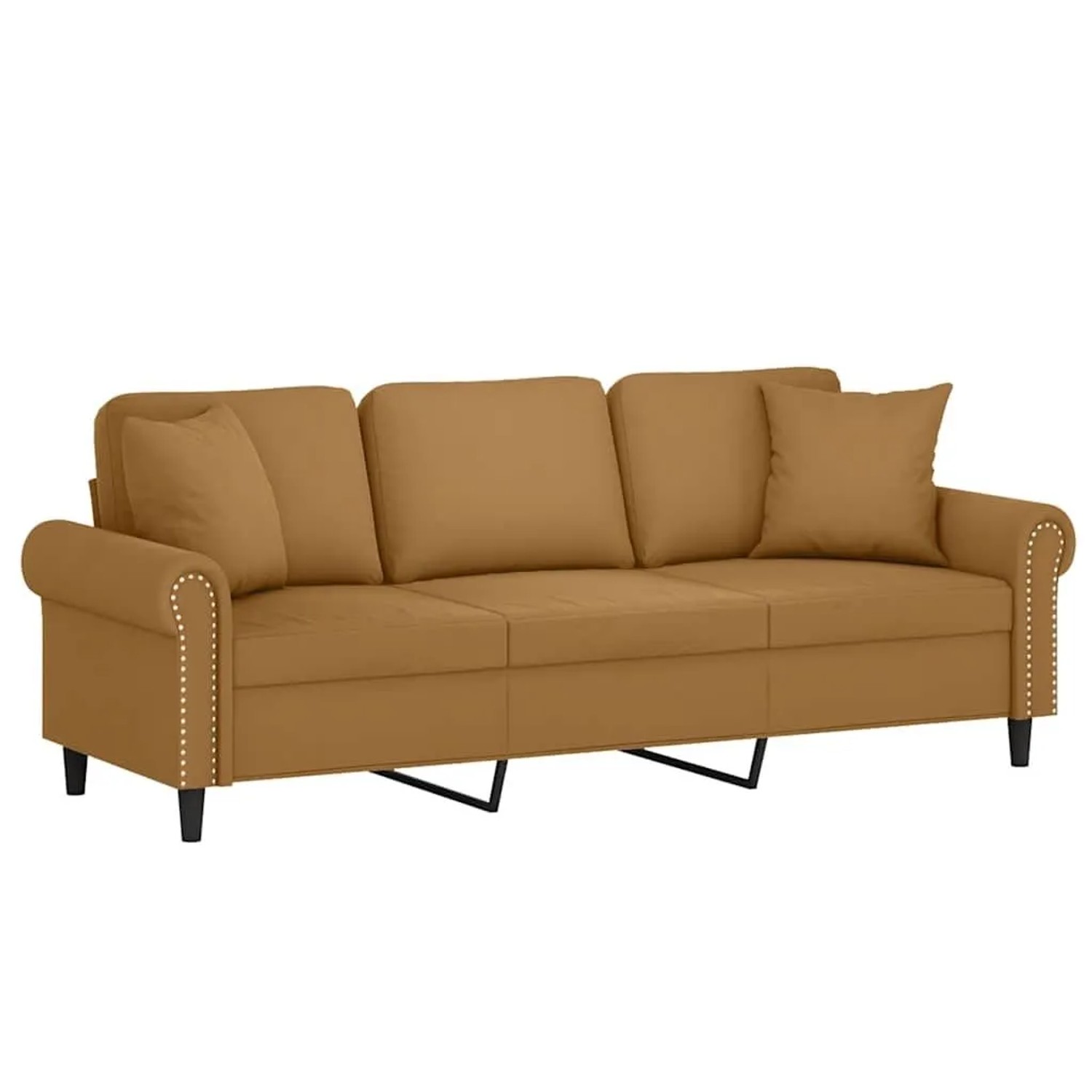 vidaXL 3-Sitzer-Sofa mit Zierkissen Braun 180 cm Samt 3200962 günstig online kaufen