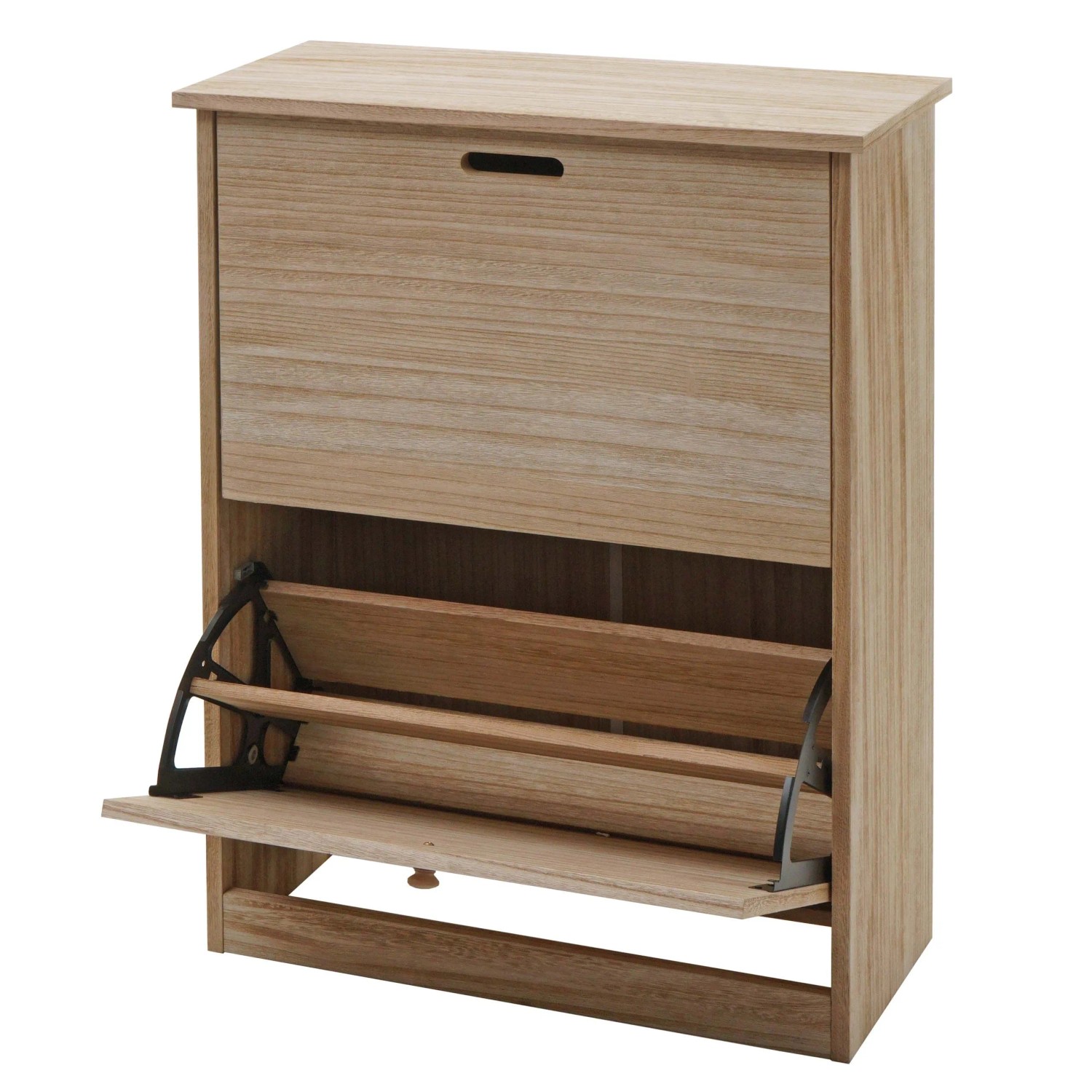 Mcw Schuhkipper K45 81x60x25cm 2 Klappen Mdf Aus Paulownia Naturbraun