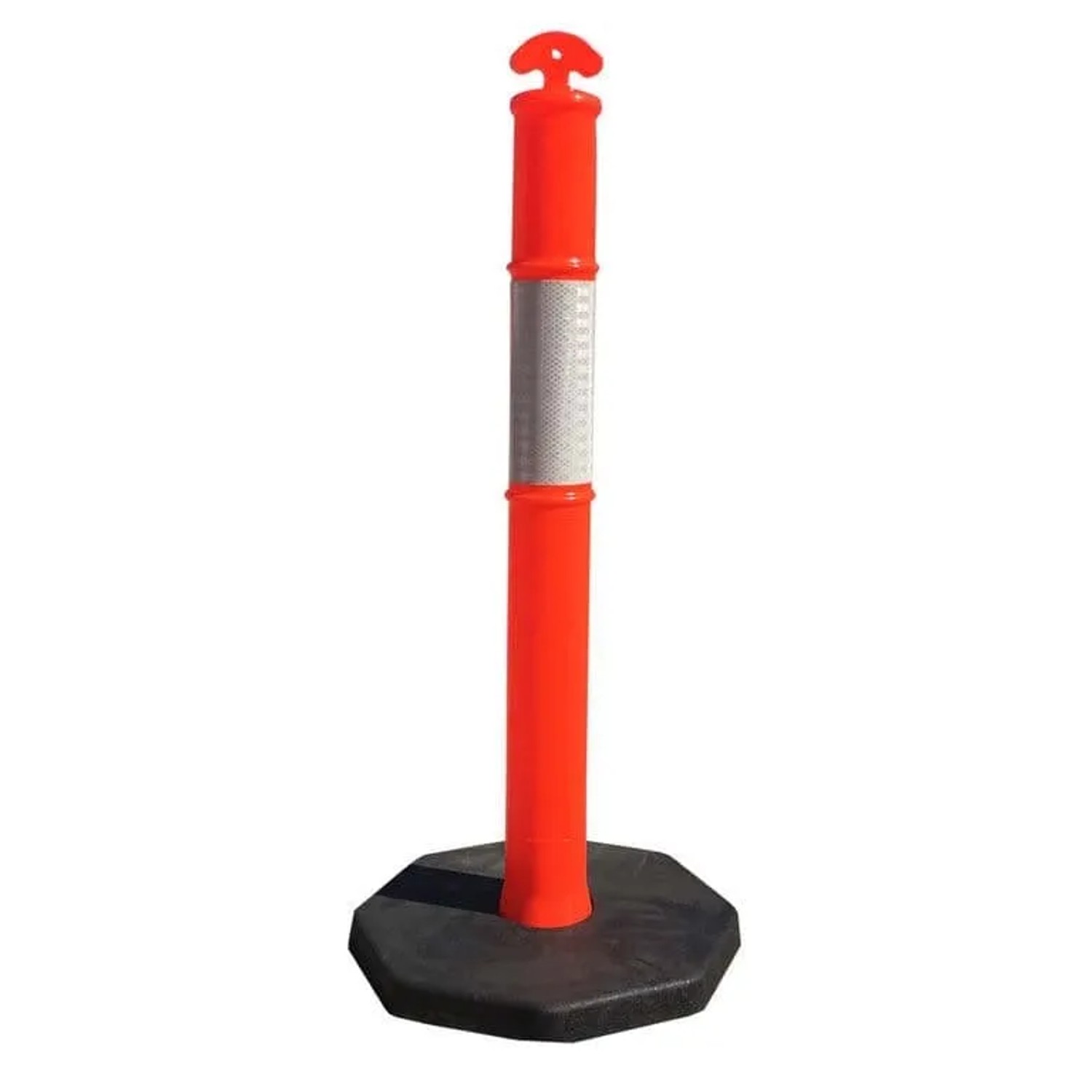 UvV FLEX Kettenpfosten Absperrpfosten 115 cm hoch 8 kg Fußplatte, Orange, Reflex  1 FLEX Poller