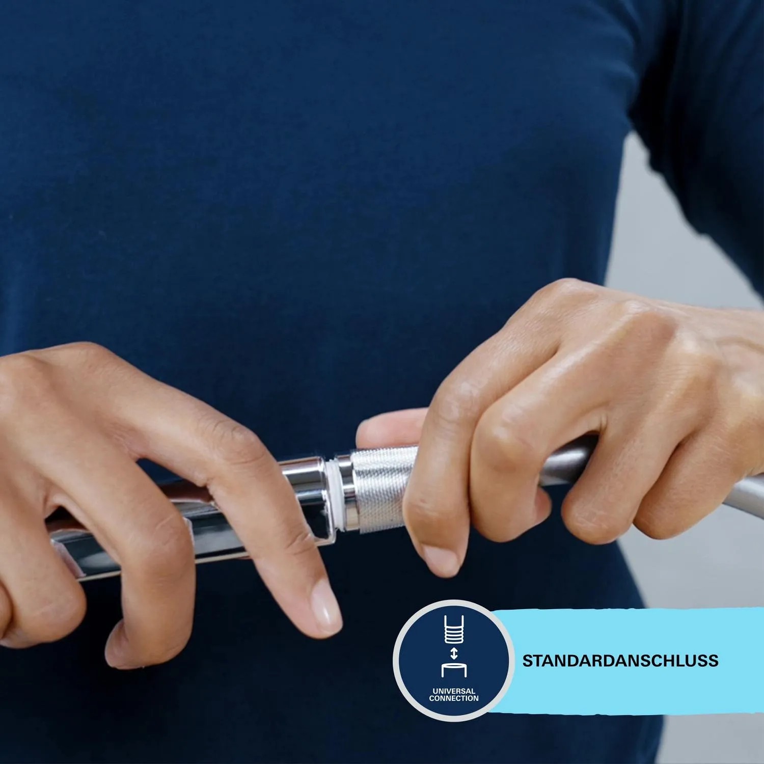 Montage der Grohe Vitalio Start 110 Handbrause mit Standardanschluss.