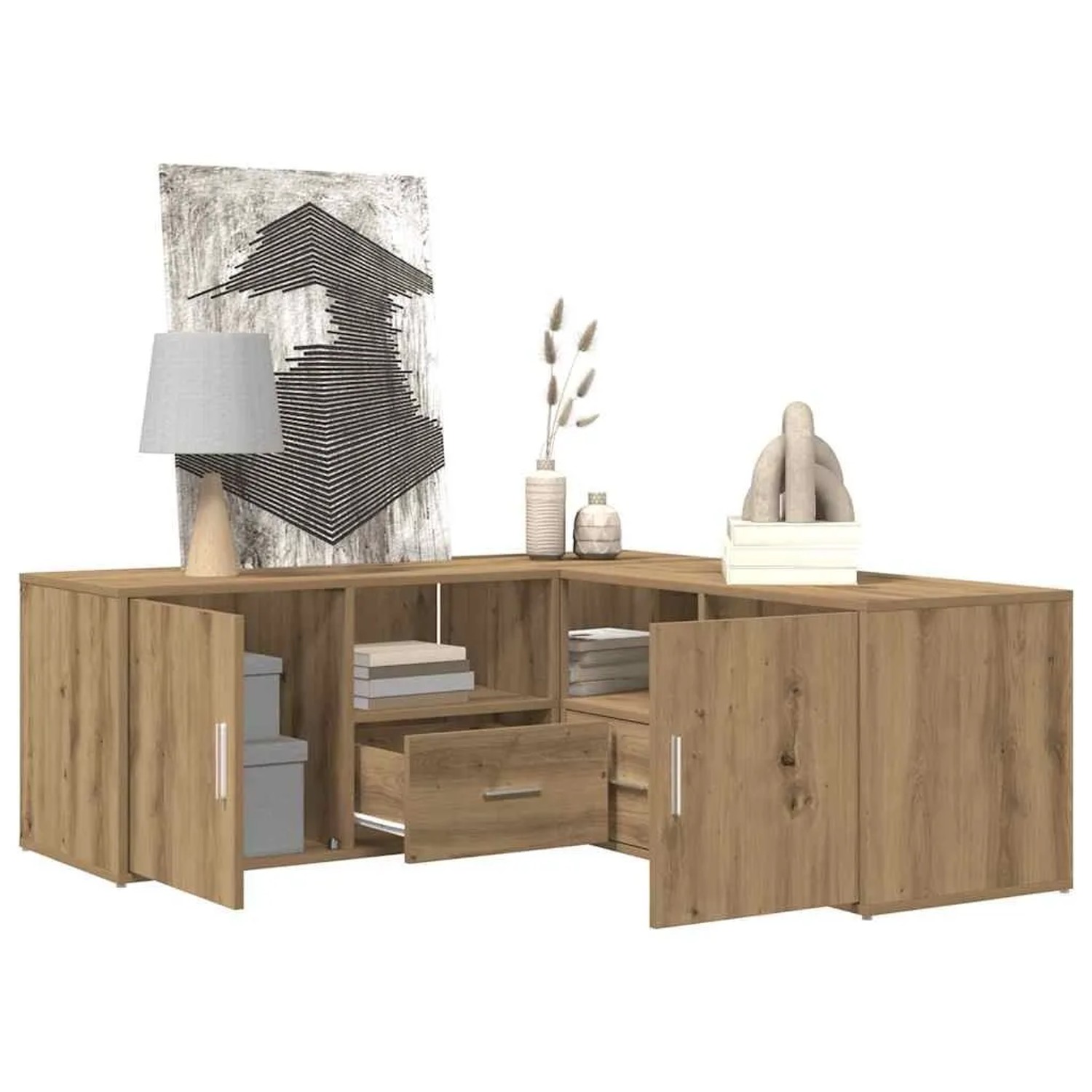vidaXL Eckregal Artisan-Eiche 200x40x45 cm Holzwerkstoff 3307836_4