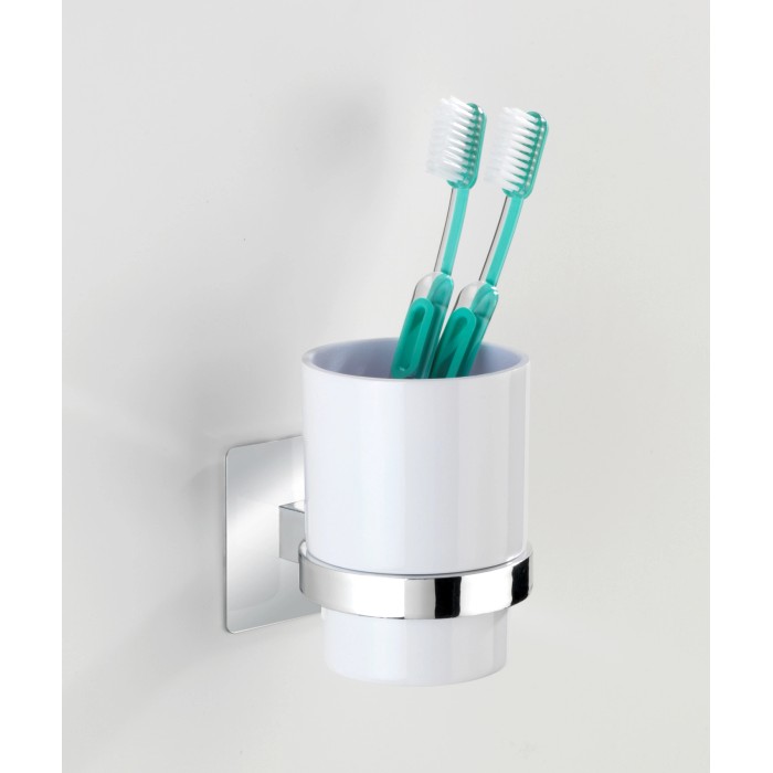 MSV Zahnputzbecher Aus Keramik – Weißer, Hygienischer Becher Für Zahnbürsten Oder Wattestäbchen, Maße 8,5x10 Cm