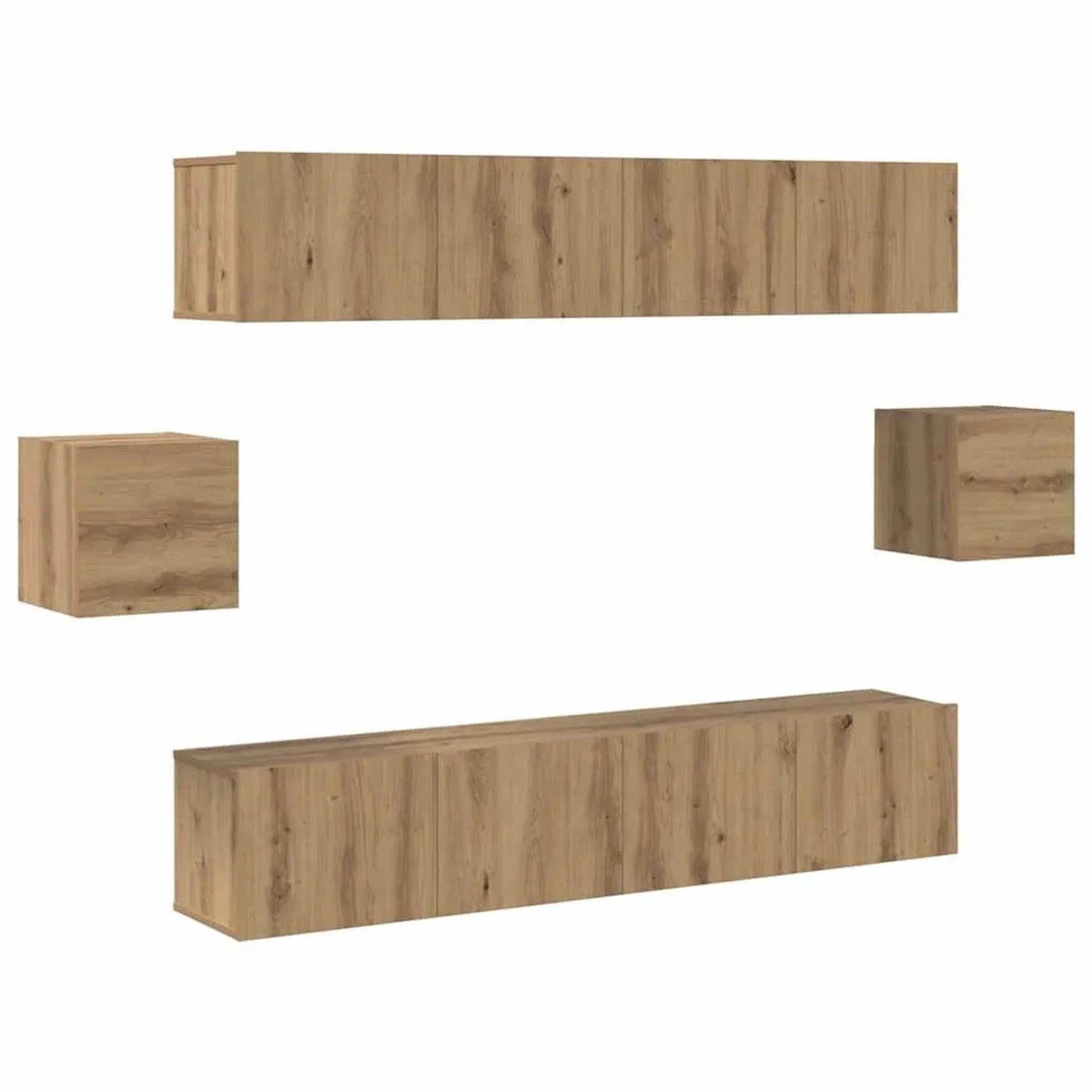 vidaXL TV-Schrankset Wandmontiert 6-Tlg Artisan-Eiche Holzwerkstoff 3393236