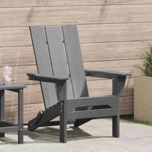 vidaXL Klappbarer Adirondack-Stuhl Hellgrau 80,5 x 74,5 x 92 cm HDPE 42006620