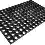 Schwarze Astra Fußmatte Quadro Light, 60x80 cm, aus Gummi mit Löchern.