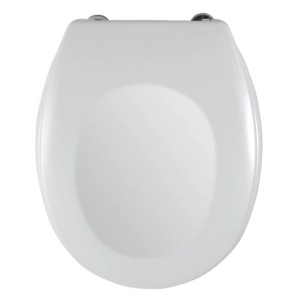 Wenko WC-Sitz Bergamo, weiße Klobrille aus Duroplast mit Absenkautomatik.