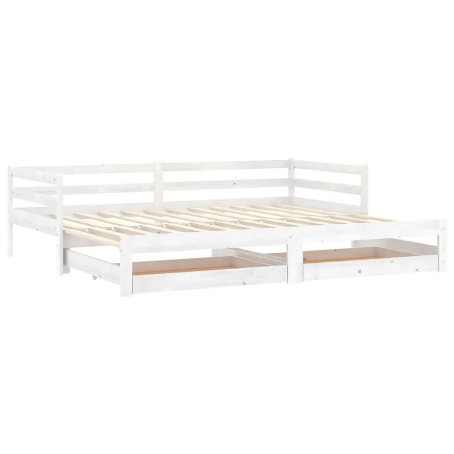 vidaXL Ausziehbares Tagesbett 2x 90x200 cm Weiß Massivholz Kiefer 3083695 günstig online kaufen