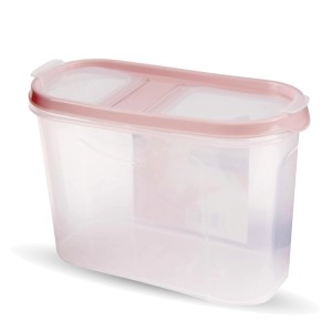 Bestlivings Frischhaltebox Schüttdose 1,4L, Altrose. Vorratsdose aus Kunststoff mit rosa Deckel.