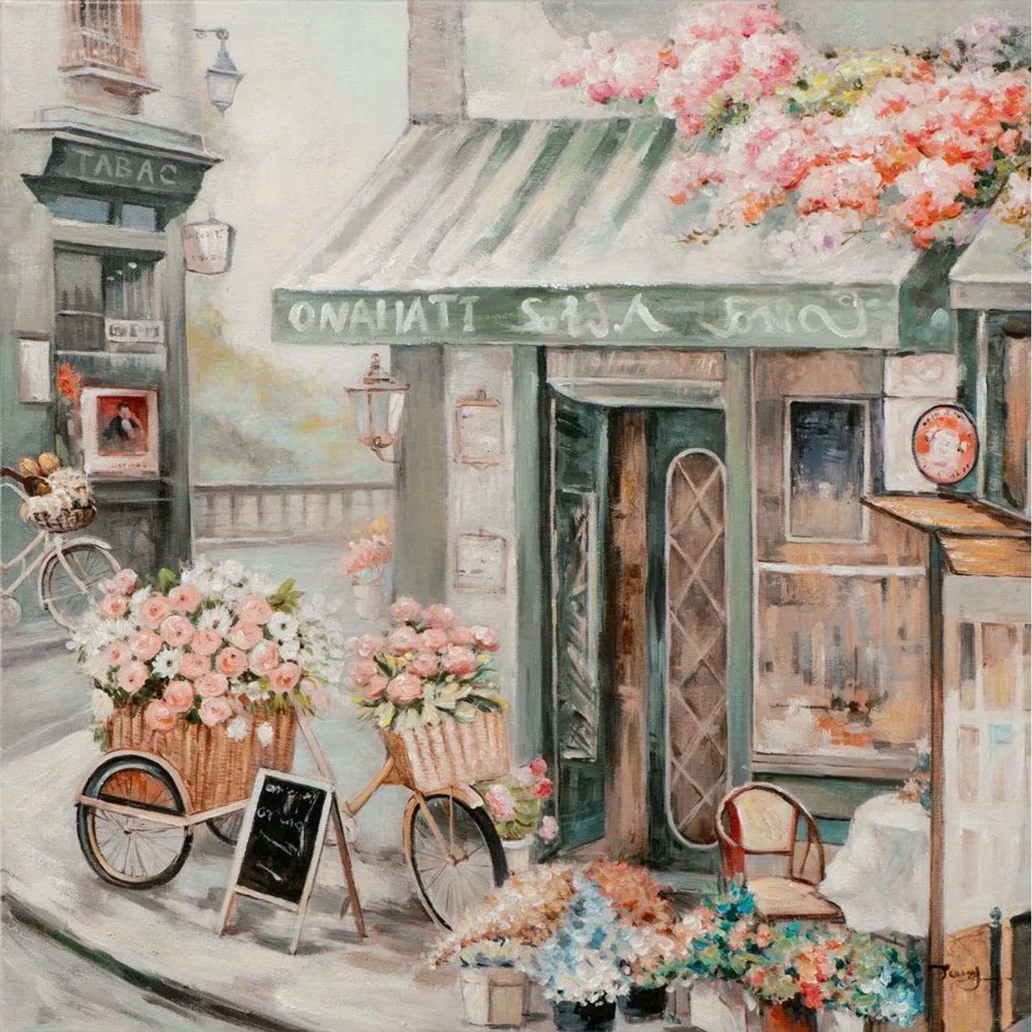 Art Universe Leinwandbild Romantischer Bumenladen 80 x 80 cm