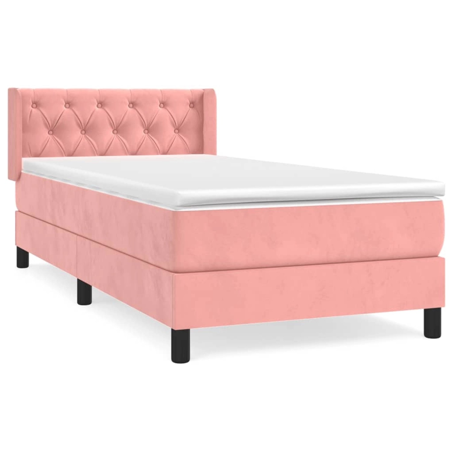 vidaXL Boxspringbett mit Matratze Rosa 80x200 cm Samt1537590 günstig online kaufen