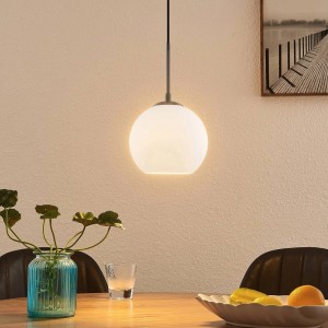 Lindby Pendelleuchte Jurian 9627827 Modern in Weiß aus Metall 1-flammig E27 Wohnzimmerleuchte