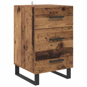vidaXL Nachttisch mit Schubladen Altholz 40 x 40 x 66 cm Holzwerkstoff 882143