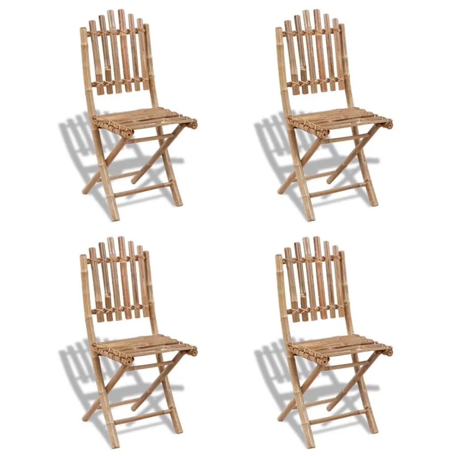 Furnicato Gartenstühle Bambus 4 Stk