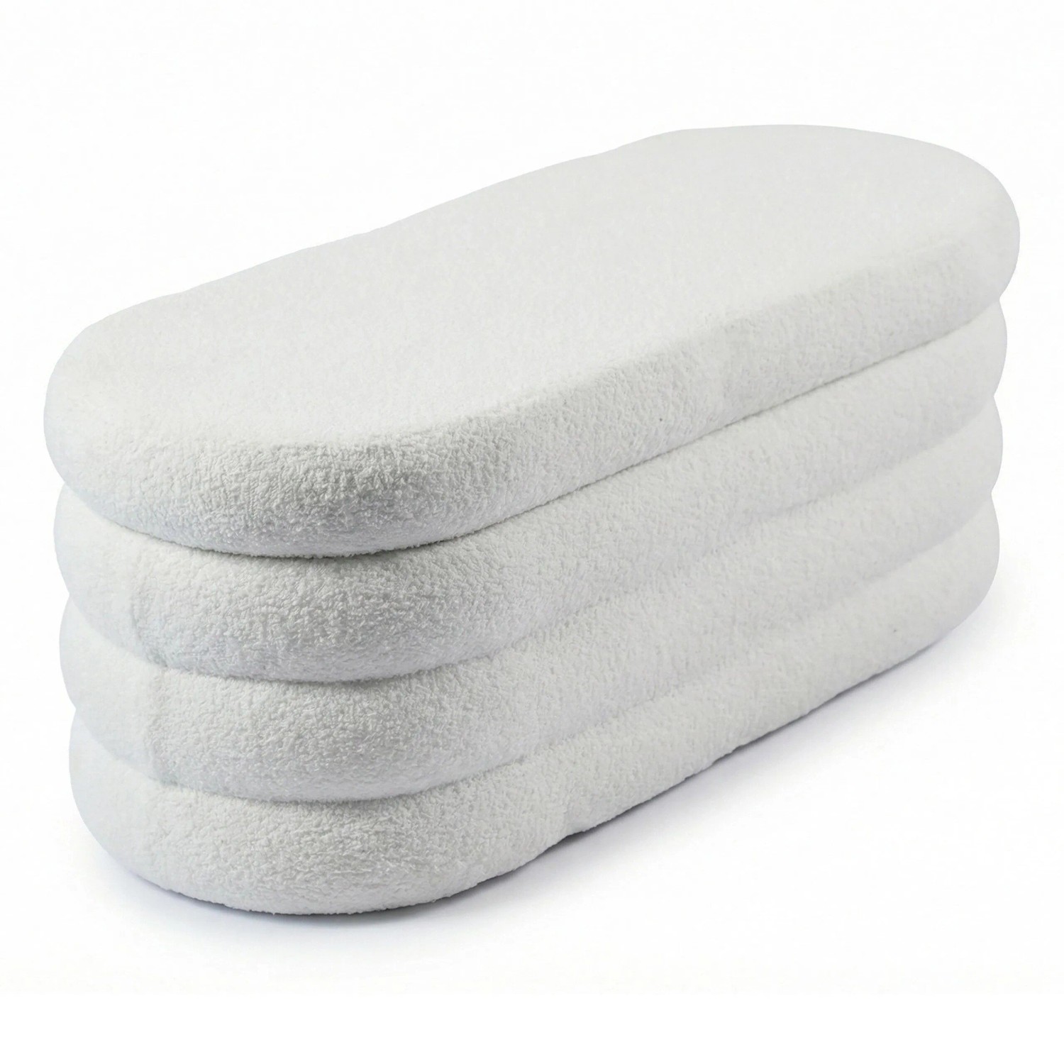 Relaxdays Sitzbank Polyester Weiß Gepolstert mit Stauraum 42 cm x 110 cm x 45 cm 13,5 kg