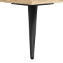 Detailaufnahme: Nachttisch Sonoma-Eiche mit schwarzem Metallfuß. Stabiles Holzwerkstoff-Design.