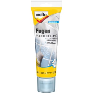 Molto Fugen Versiegelung 220ml mit Schwamm für Bad & Küche. Schützt Fugen vor Wasser und Schmutz.