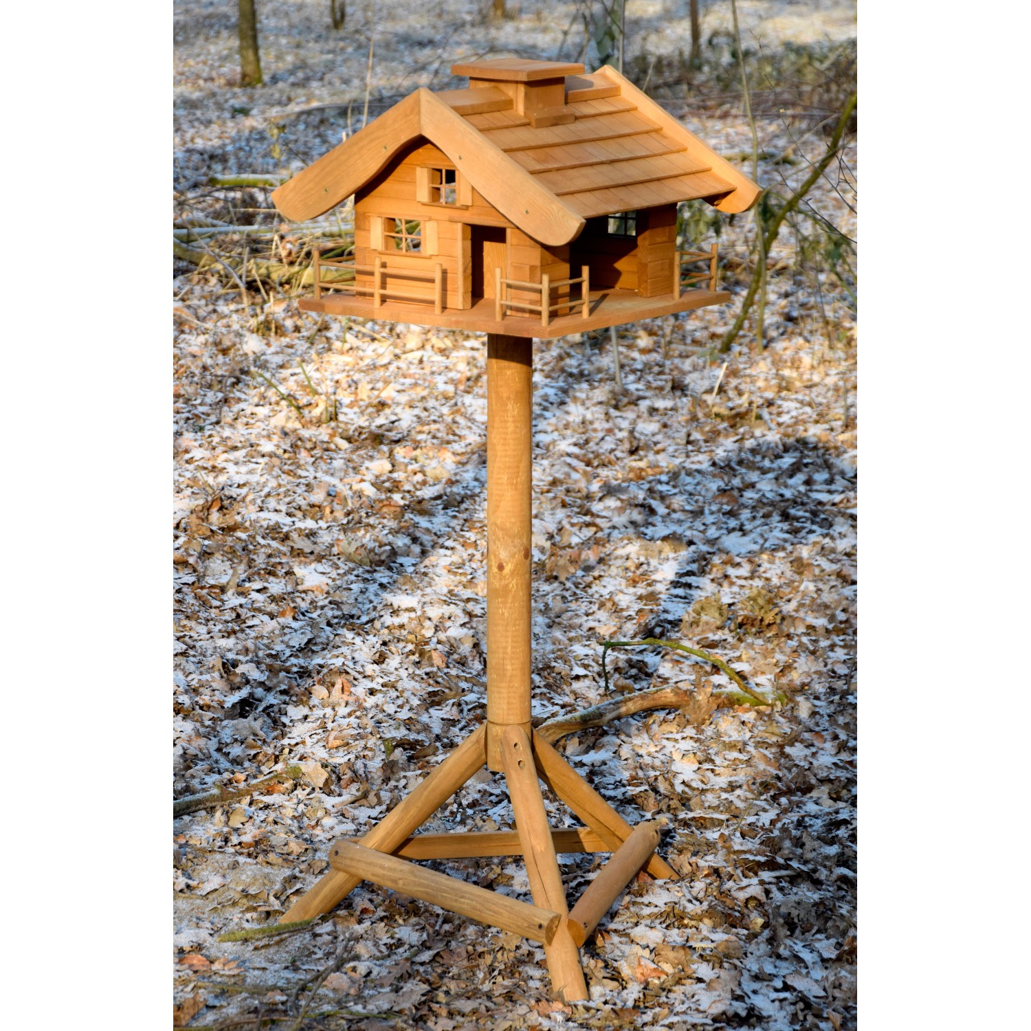 Dobar Vogelfutterhaus Almhütte mit Futtersilo 66 cm x 66 cm x 136,5 cm
