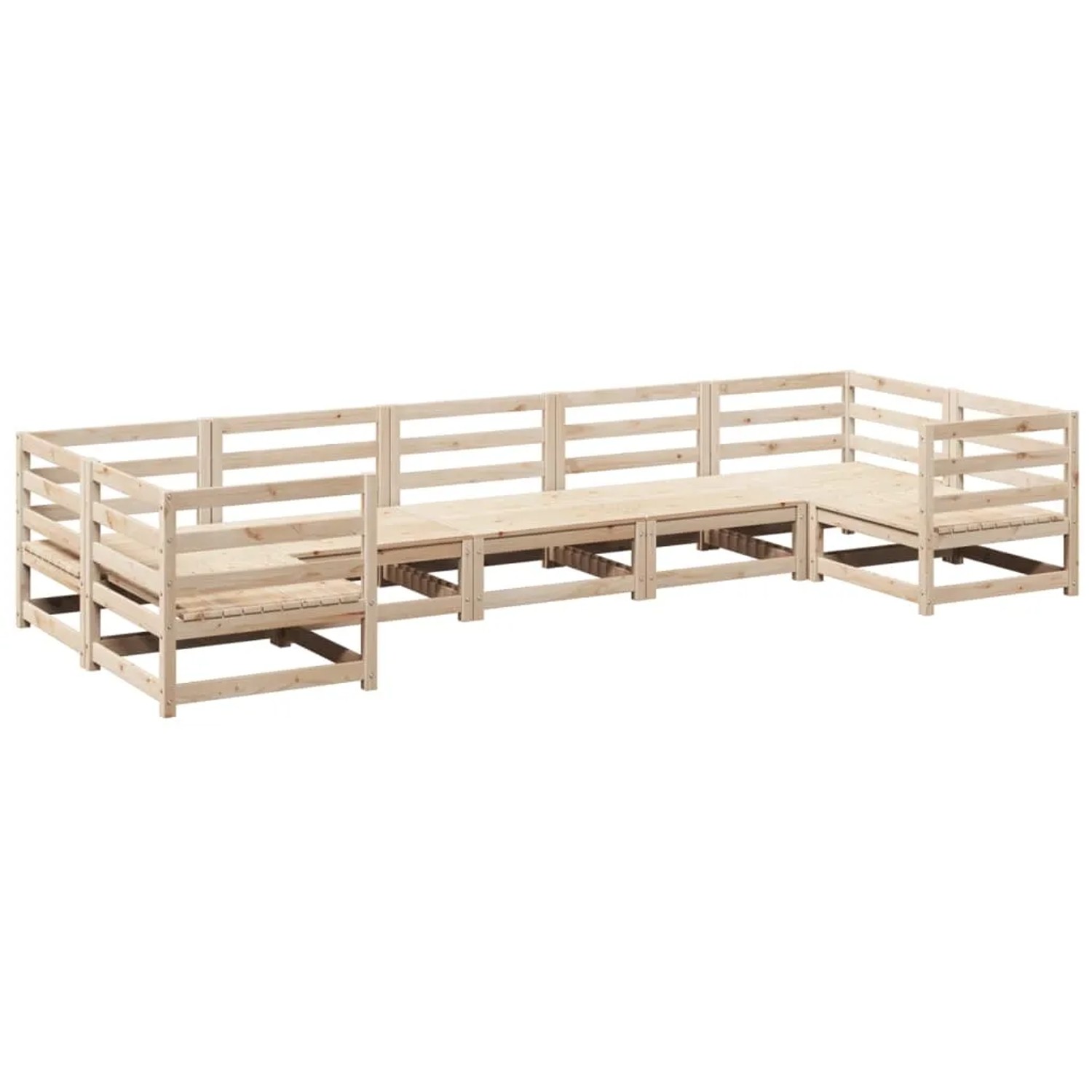 vidaXL 7-Tlg Garten-Sofagarnitur Massivholz Kiefer 3299614 günstig online kaufen