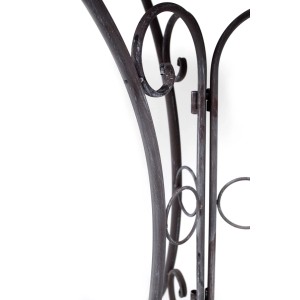 Kobolo Gartentisch Tisch aus Grauem Metall Stanzungen in Blumenoptik 60cm