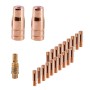 STAHLWERK FLUX Verschleißteile Set: 2 Fülldrahtdüsen, 1 Düsenträger, 20 Stromdüsen 0,9 mm für Schweißbrenner.