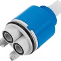 Keramikkartusche 35mm für Waschtischarmatur, blau/weiß, zur Durchfluss- und Temperaturregelung.