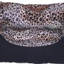 Schwarzes Heim Haustierbett Wildlife mit Leopardenmuster, Größe L (90x70x20cm).