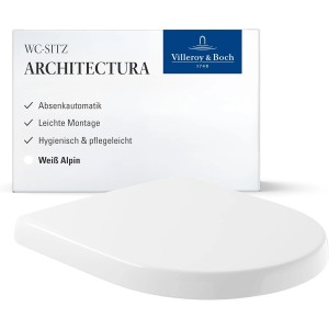 Villeroy & Boch Architectura WC-Sitz 445 x 374 x 59 mm mit SoftClosing und QuickRelease Duroplast Weiß Alpin