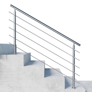 Duschparadies Edelstahl Geländer 180 cm mit 5 Querstäben für Innen und Außen