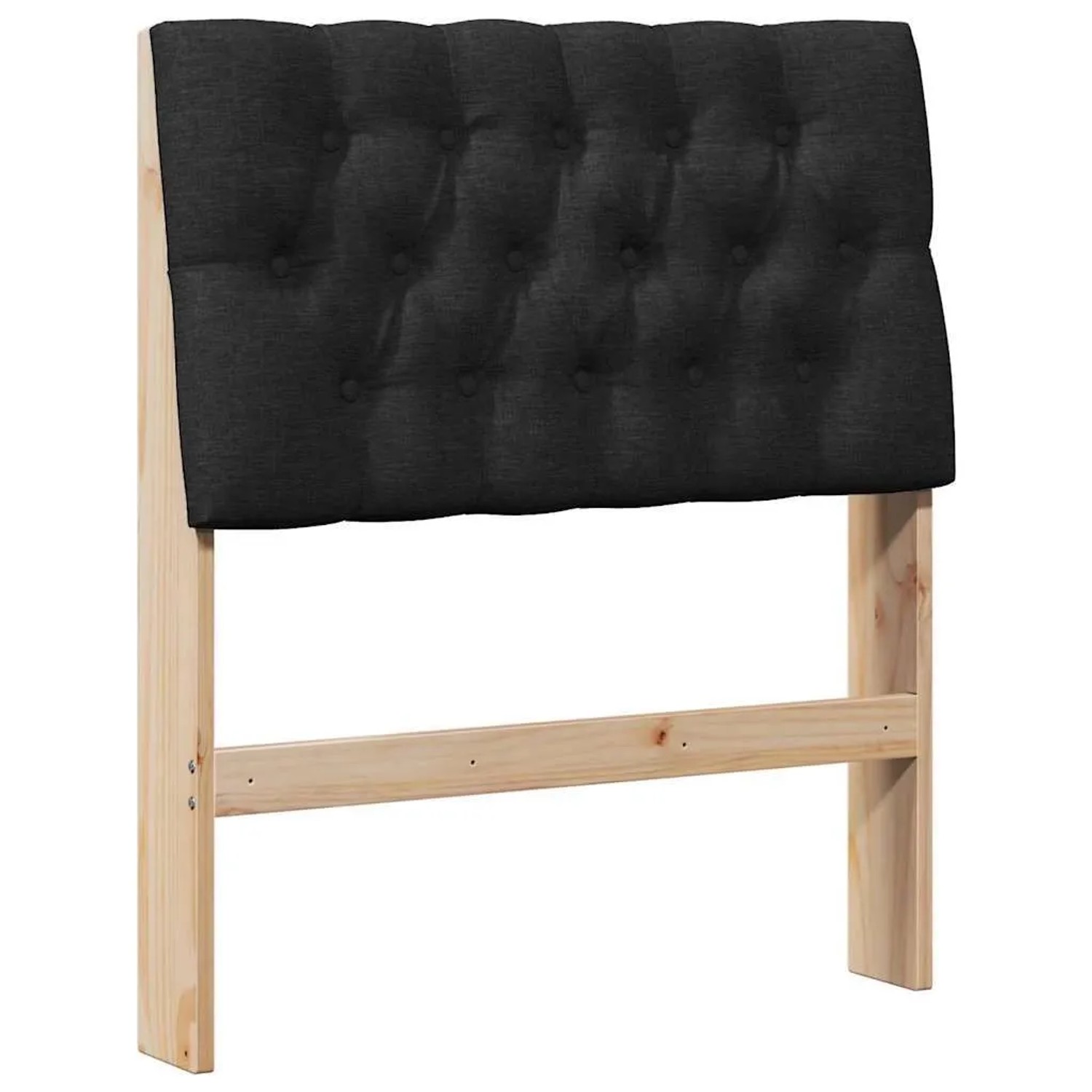 vidaXL Gepolstertes Kopfteil Schwarz 75 cm Massives Kiefernholz 879371