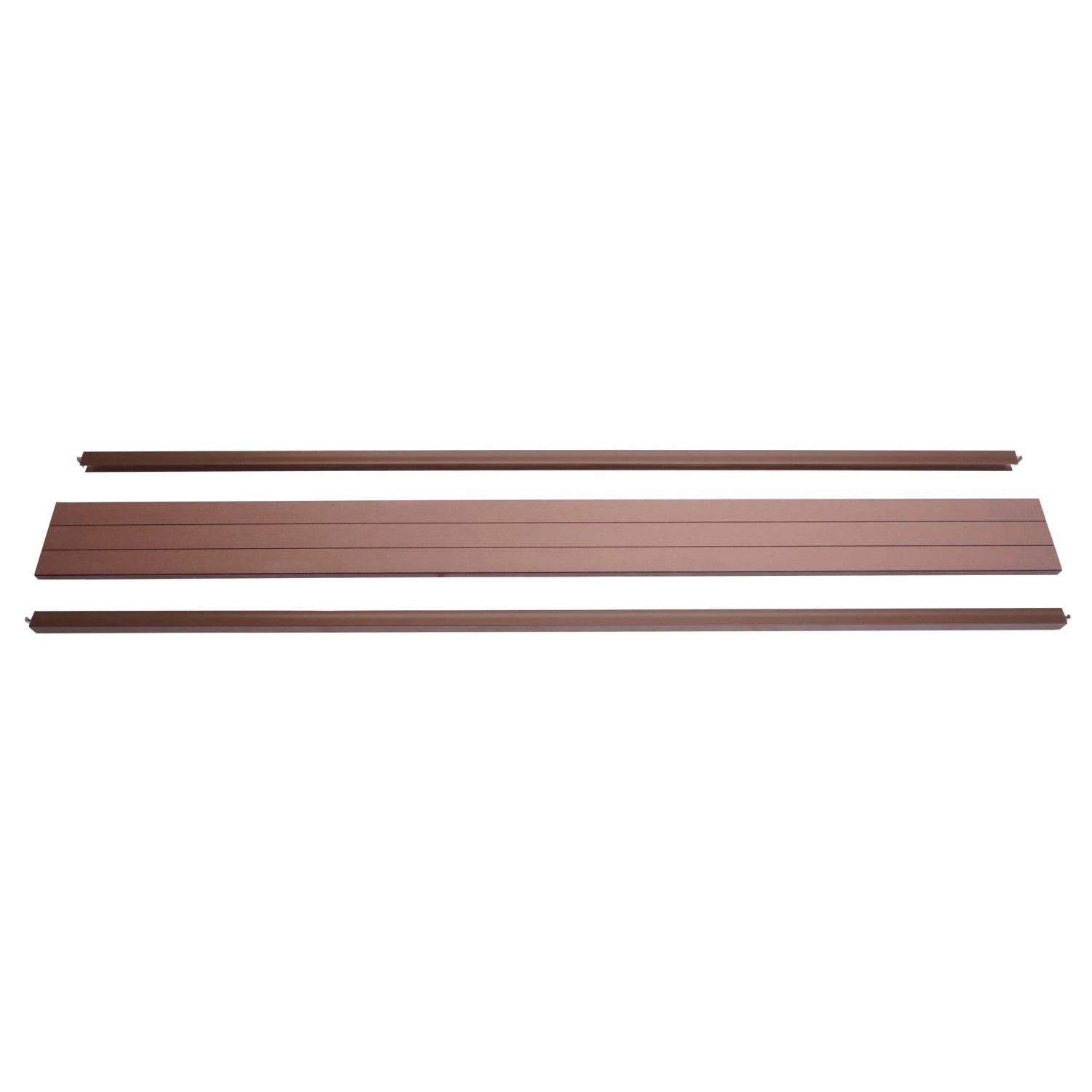 MCW Abschluss-Set für WPC-Sichtschutz Savoie Abschlussprofil Windschutz Alu-Pfosten 180cm Braun