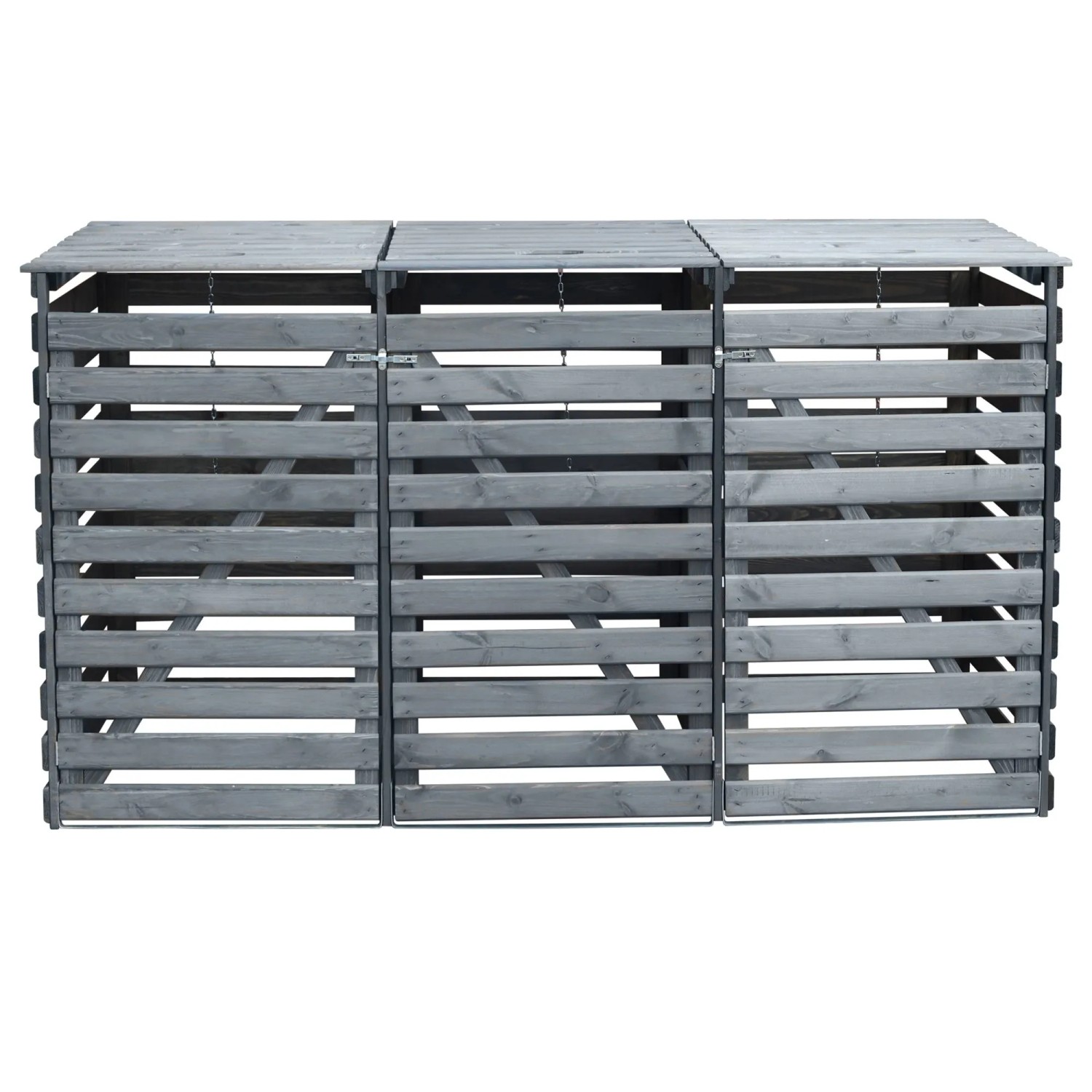 Promadino Mülltonnenbox Vario V f. 3 Tonnen 122 x 92 x 219 cm Grau FSC®