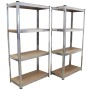 2er Set TRUTZHOLM Schwerlastregale, 160x80x40 cm, mit vier Böden aus MDF und Metallrahmen.