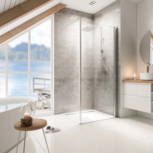 Schulte Walk In Duschkabine Garant, 100x200 cm, Chromoptik, mit Stabilisationsbügel.